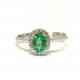 Ring with 6 x 4 emerald and diamonds