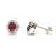 Earrings with 5 x 4 ct 0.78 rubies and diamonds