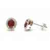 Earrings with 5 x 4 ct 0.78 rubies and diamonds