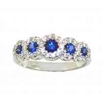 Veretta ring - 18kt gold with sapphires and diamonds