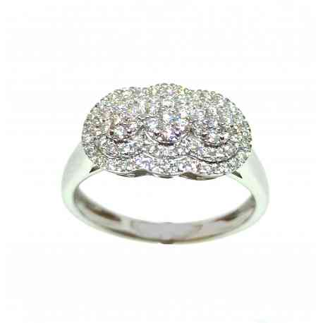 Multi-stone trilogy ring in diamonds ct. 0.42 G - VS