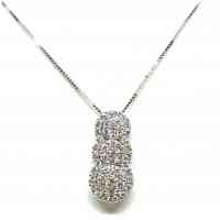 Trilogy multi-stone necklace in diamonds ct. 0.27 G - VS