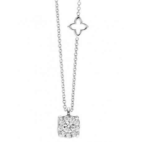 Recarlo Knot of Love, SUNFLOWER SETTING LIGHT POINT NECKLACE ON WHITE GOLD