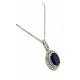 18kt gold necklace with oval Sapphire and diamonds pendant