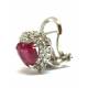 Ruby heart earrings 6 x 5 ct 2.29 and diamonds