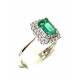 Anello con smeraldo 7 x 5 ct. 0,97 e diamanti