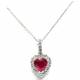 Necklace with Ruby Heart pendant ct. 1.11 and diamonds