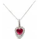 Necklace with Ruby Heart pendant ct. 1.11 and diamonds