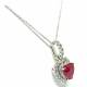 Necklace with Ruby Heart pendant ct. 1.11 and diamonds