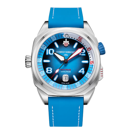 Cuervo y Sobrinos Buceador Caribe 43mm - Azzurro