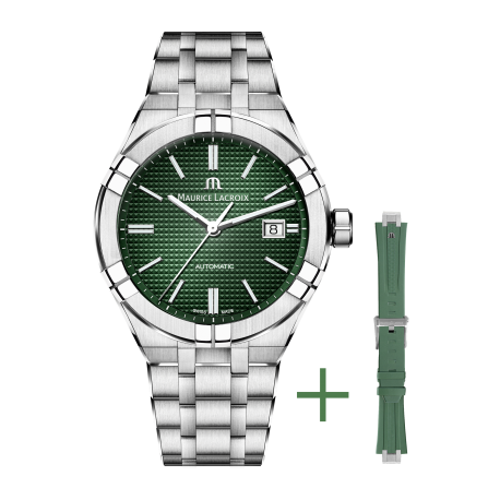 Maurice Lacroix AIKON 42 mm Automatic / verde + cinturino caucciù