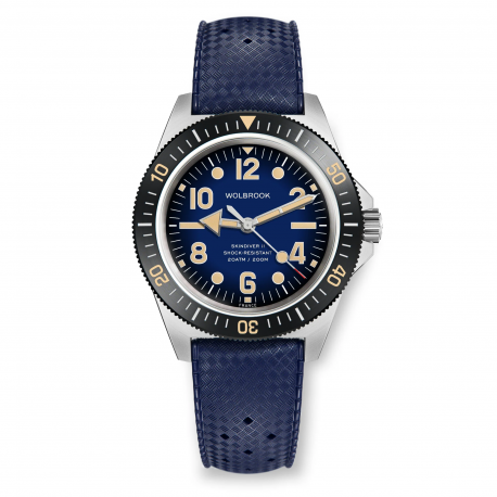WOLBROOK - Skindiver II Automatic Dive Watch 40 mm - "Jumbo Indices" Smoked Blue