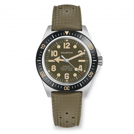 WOLBROOK - Skindiver II Automatic Dive Watch 40 mm - "Jumbo Indices" - Green Dial