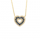 I Gioielli del Sole - Collana con ciondolo Cuore Zaffiri e Diamanti