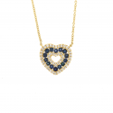 I Gioielli del Sole - Collana con ciondolo Cuore Zaffiri e Diamanti