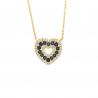 I Gioielli del Sole - Collana con ciondolo Cuore Zaffiri e Diamanti