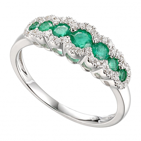 I Gioielli del Sole - Anello Veretta Smeraldi e Diamanti