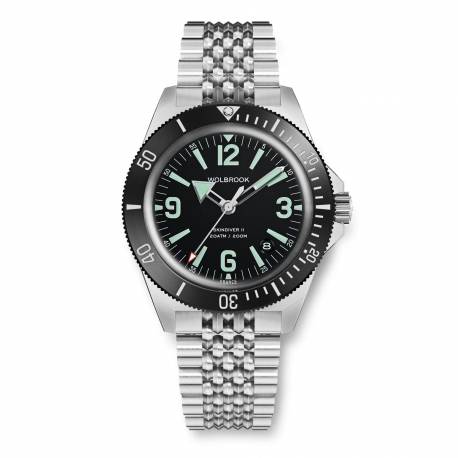 WOLBROOK - Skindiver Automatic Watch 40 mm - Green Lum & Black Dial